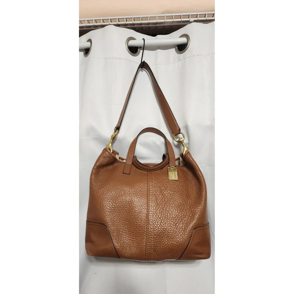 COACH New York Hadley F-31334 Hobo Bag Brown Pebbled Leather Shoulder Bag
